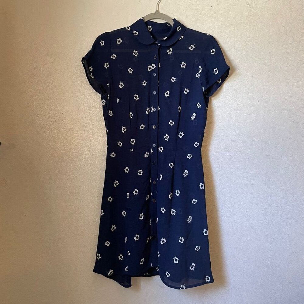 Reformation Navy Peter Pan Collar Dress - Sz 4